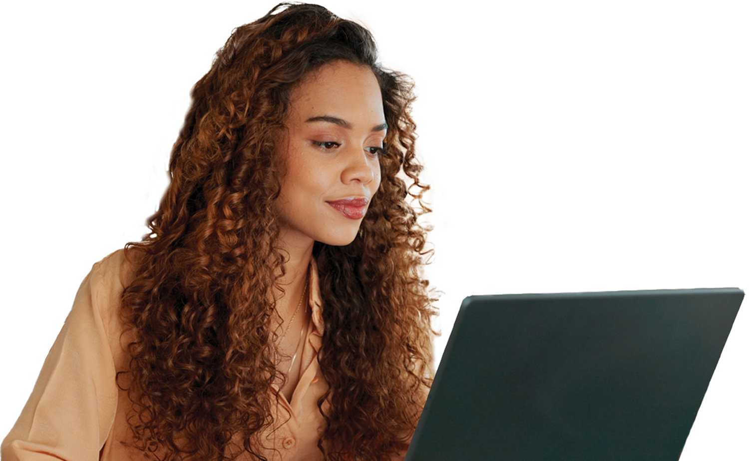 Woman working on laptop