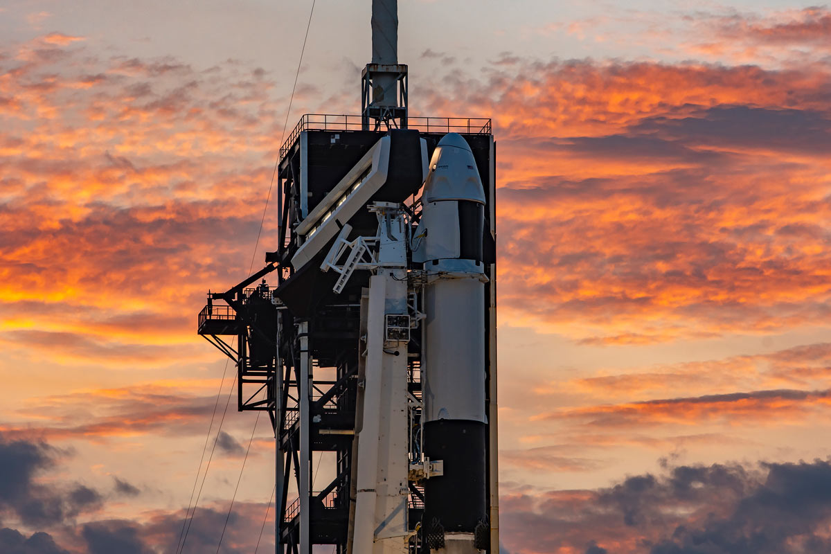SpaceX Rocket at Sunset